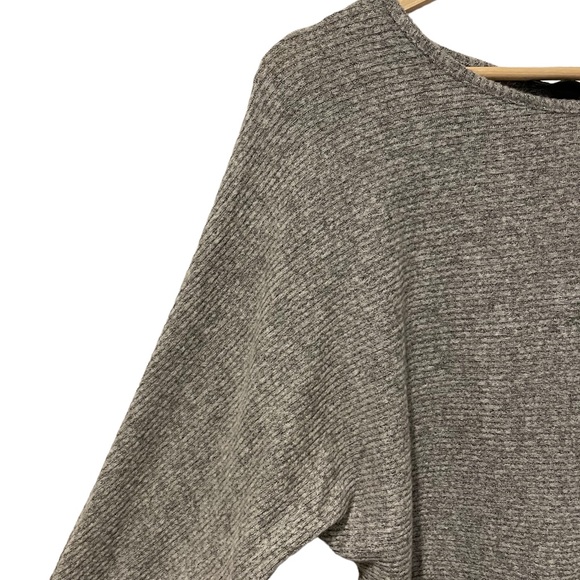 BCX Light Grey Ribbed Sweater Oversized Sleeves Size XS - Picture 1 of 5